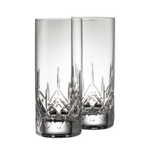 Load image into Gallery viewer, Set of 2 traditionally cut tall hiball tumblers.