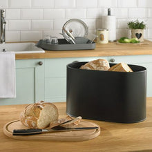 Load image into Gallery viewer, Denby Bread Bin Black with Acacia Wood Lid