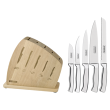 Load image into Gallery viewer, Tramontina Cronos 6 Piece Knife Set With Wooden Block