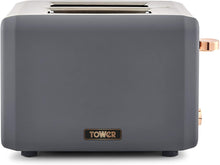 Load image into Gallery viewer, Tower Cavaletto 2 Slice Toaster Grey & Rose Gold