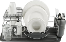 Load image into Gallery viewer, Tower Compact Dish Rack with Drainer - Grey