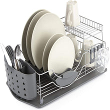 Load image into Gallery viewer, Tower Compact Dish Rack with Drainer - Grey