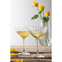 Load image into Gallery viewer, Galway Crystal Erne Champagne Saucer Pair - Amber