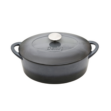 Load image into Gallery viewer, Denby Halo Black 28cm Oval Cast Iron Casserole With Gift Box