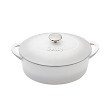 Load image into Gallery viewer, Denby Natural Canvas Cream 28cm Oval Cast Iron Casserole With Gift Box