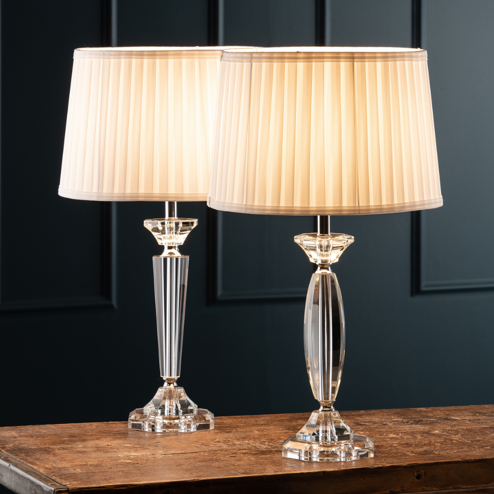 Galway Crystal Lyon Large Lamp and Shade Prentice Home