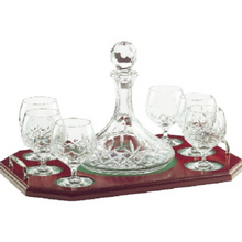 Load image into Gallery viewer, Galway Crystal Longford Brandy Decanter With 6 Glasses