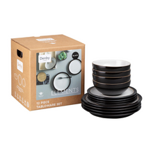 Load image into Gallery viewer, Denby Elements Black 12 Piece Tableware Set