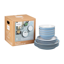 Load image into Gallery viewer, Denby Elements Blue 12 Piece Tableware Set