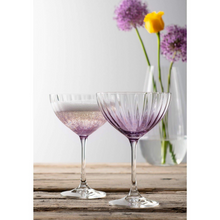 Load image into Gallery viewer, Galway Crystal Erne Champagne Saucer Pair Amethyst