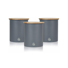 Load image into Gallery viewer, Swan Coffee Tea Sugar Set of 3 Storage Canisters Slate Grey