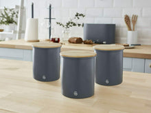 Load image into Gallery viewer, Swan Coffee Tea Sugar Set of 3 Storage Canisters Slate Grey