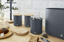 Load image into Gallery viewer, Swan Coffee Tea Sugar Set of 3 Storage Canisters Slate Grey