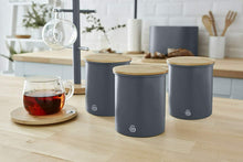 Load image into Gallery viewer, Swan Coffee Tea Sugar Set of 3 Storage Canisters Slate Grey