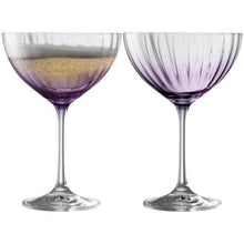 Load image into Gallery viewer, Galway Crystal Erne Champagne Saucer Pair Amethyst