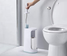 Load image into Gallery viewer, Joseph Joseph Flex Plus Toilet Brush With Storage Compartment White and Blue 70507
