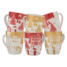 Load image into Gallery viewer, Aynsley Christmas In The Country Set of 6 Mugs
