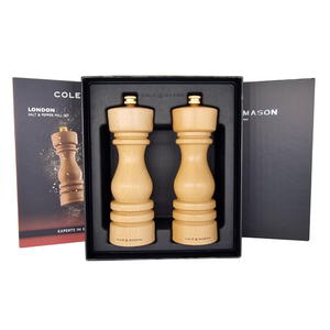 Cole & Mason London 180mm Salt and Pepper Mill Gift Set - Natural Beech