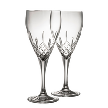 Load image into Gallery viewer, A set of 2 traditionally cut stemmed glasses.
