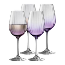 Load image into Gallery viewer, Galway Crystal Set of 4 Amethyst Erne Wine Glasses
