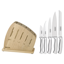 Load image into Gallery viewer, Tramontina Cronos 6 Piece Knife Set With Wooden Block
