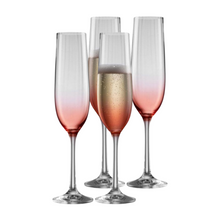 Load image into Gallery viewer, Galway Crystal Set of 4 Blush Erne Champagne Flutes
