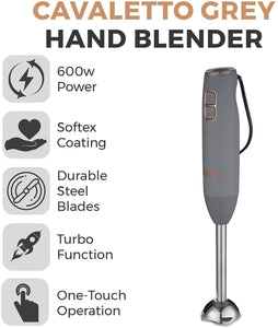 Tower Cavaletto Stick Blender with Turbo Function - Grey and Rose Gold