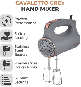 Tower Cavaletto Hand Mixer - Grey and Rose Gold