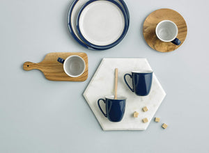 Denby Elements Dark Blue Coffee Mug Set of 4