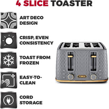 Load image into Gallery viewer, Tower Empire 4 Slice Toaster Grey
