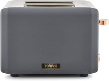Load image into Gallery viewer, Tower Cavaletto 2 Slice Toaster Grey &amp; Rose Gold
