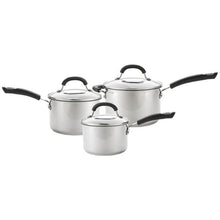 Load image into Gallery viewer, Circulon Total Stainless Steel 3 Piece Saucepan Set Non Stick
