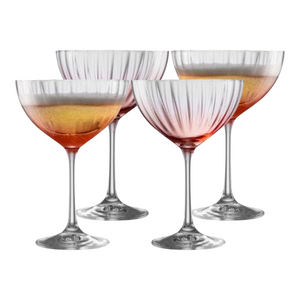 Galway Crystal Set of 4 Blush Erne Champagne Saucers