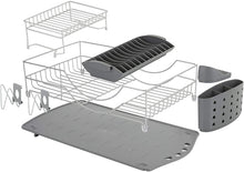 Load image into Gallery viewer, Tower Compact Dish Rack with Drainer - Grey
