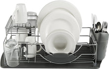 Load image into Gallery viewer, Tower Compact Dish Rack with Drainer - Grey
