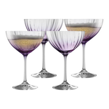 Load image into Gallery viewer, Galway Crystal Set of 4 Amethyst Erne Champagne Saucers

