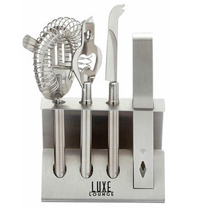 Kitchen Craft Five Piece Stainless Steel Cocktail Tool Set