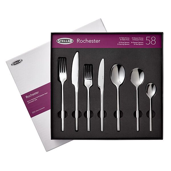 Stellar Rochester 58 Piece Cutlery Set - Suitable for 8 People
