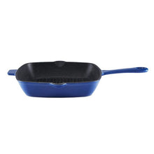 Load image into Gallery viewer, Tower Cast Iron Grill Pan Non-Stick Blue - 26cm
