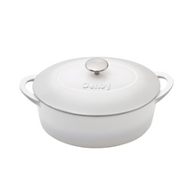 Load image into Gallery viewer, Denby Natural Canvas Cream 28cm Oval Cast Iron Casserole With Gift Box
