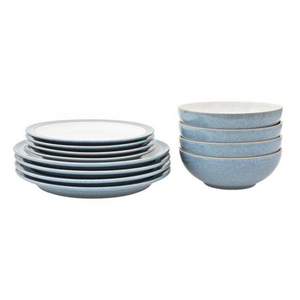 Denby Elements Blue 12 Piece Tableware Set