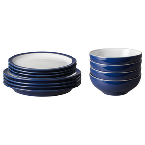 Denby Elements Dark Blue 16 Piece Tableware Set
