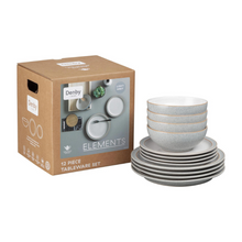Load image into Gallery viewer, Denby Elements Light Grey 12 Piece Tableware Set
