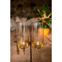 Load image into Gallery viewer, Galway Crystal Set of 4 Amber Erne Hi-Ball Tumblers
