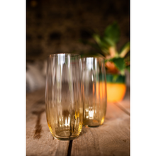 Load image into Gallery viewer, Galway Crystal Set of 4 Amber Erne Hi-Ball Tumblers
