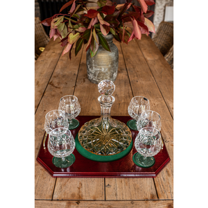 Galway Crystal Longford Brandy Decanter With 6 Glasses
