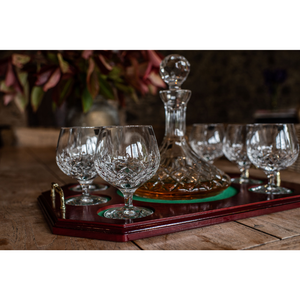 Galway Crystal Longford Brandy Decanter With 6 Glasses