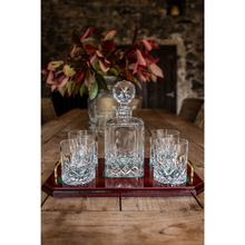 Load image into Gallery viewer, Galway Crystal Longford Whiskey Decanter &amp; 4 Glasses
