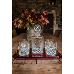 Galway Crystal Longford Whiskey Decanter & 4 Glasses