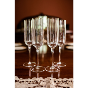 Luigi Bormioli Bach Champagne Flute Glasses Set of 4